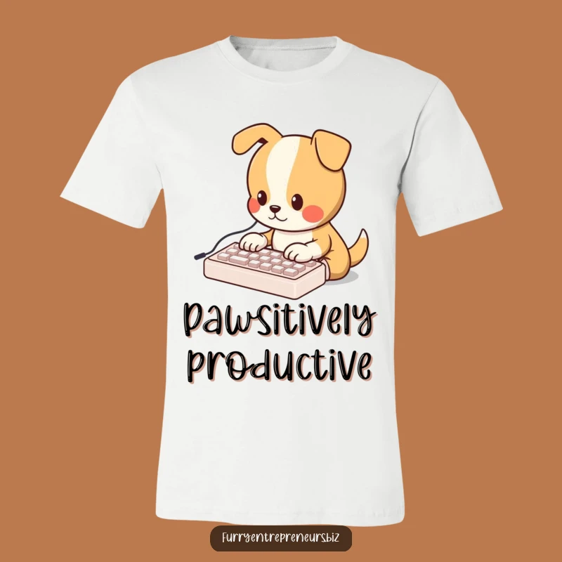 Funny Dog Coder T-Shirt: Adorable Dog Mini Keyboard, Hilarious Gift For Tech Lovers!