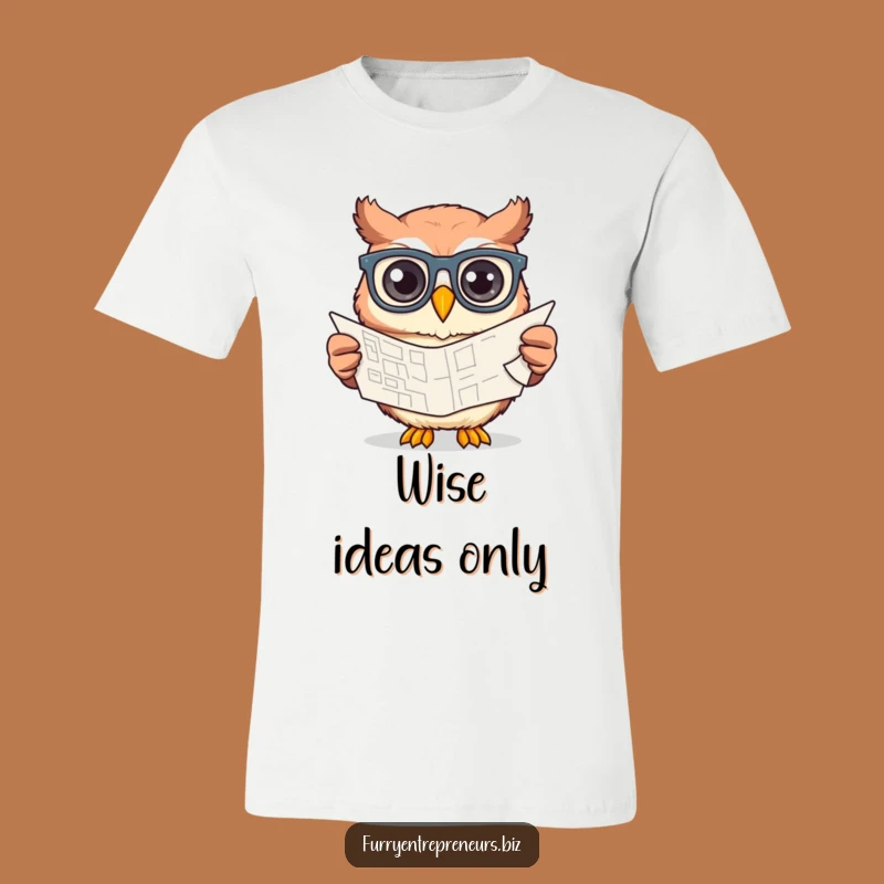 Funny Owl Blueprint T-Shirt - Creative Architect Wearing Glasses Tee