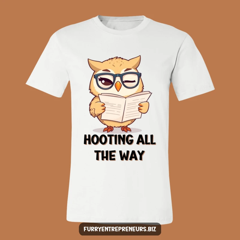 Funny Owl Investor T-Shirt: Winking Owl With Glasses & Report, Hilarious Finance Gift!