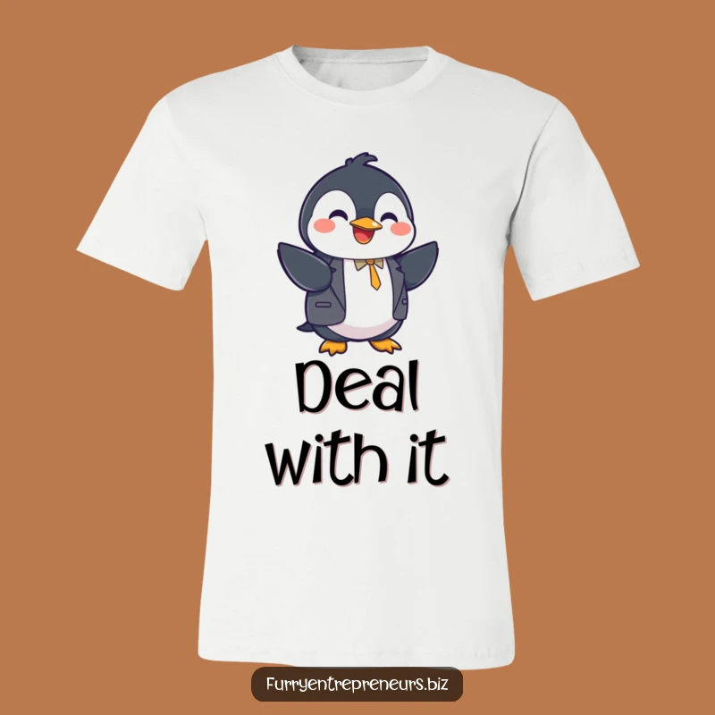 Funny Penguin Suit Handshake T-Shirt - Hilarious Professional Tee