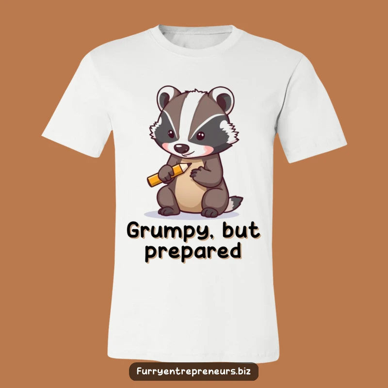 Funny T-Shirt: Badger Sharpening Pencil - Focused Worker Gift!