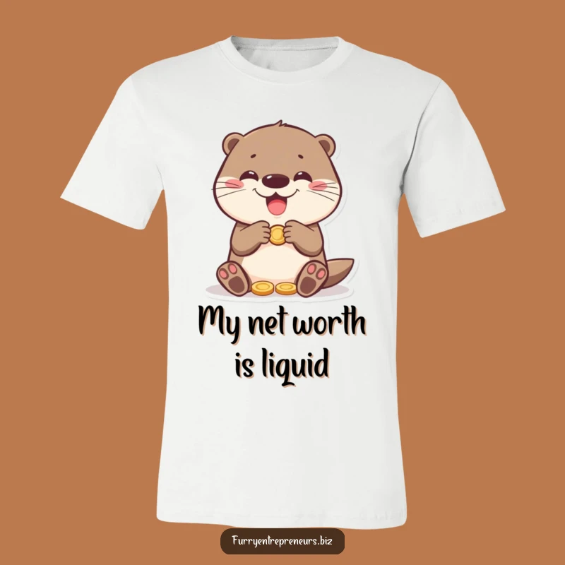 Funny Otter Counting Coins T-Shirt: Wear Your Financial Joy with Pride!