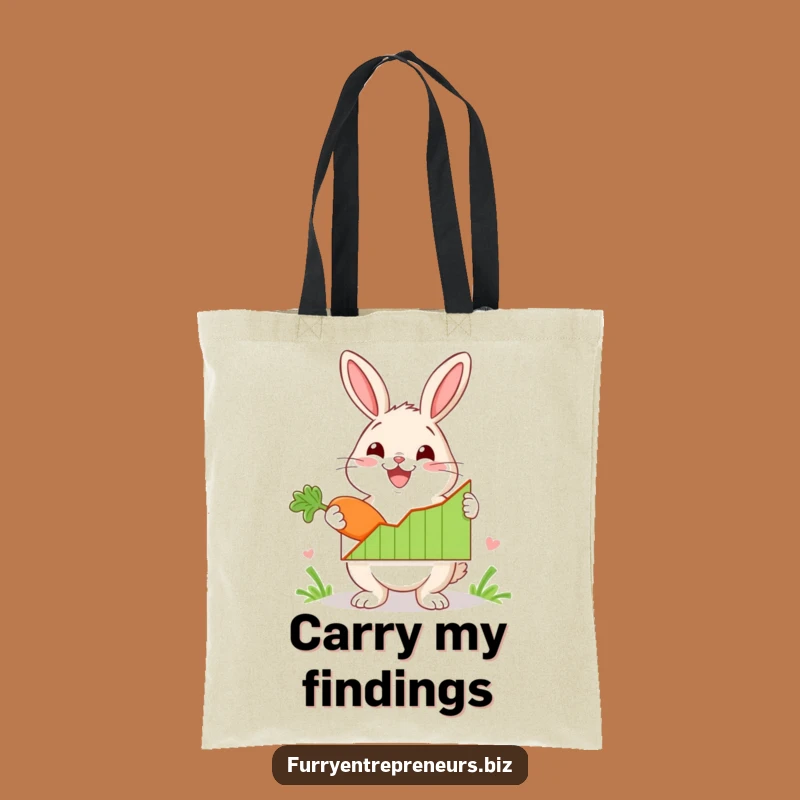 Funny Rabbit Graph Tote Bag: Carry Your Success & Carrots, Awesome Funny Gift
