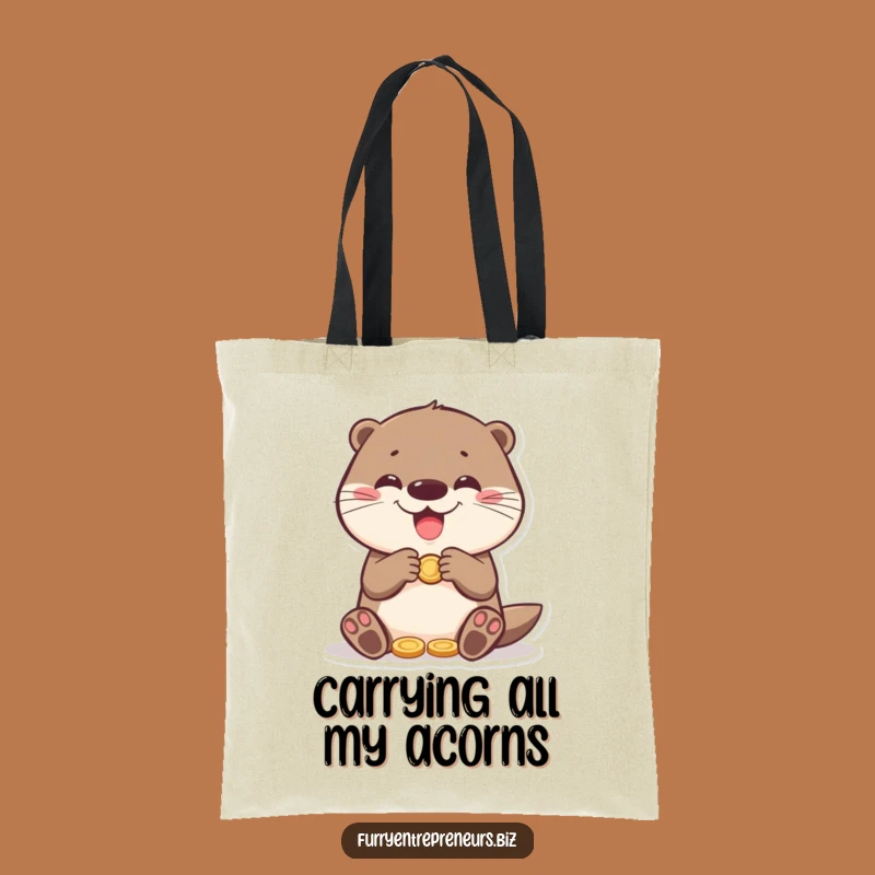Funny Otter Counting Coins Tote Bag: Carry Your Laughs and Your Loot!