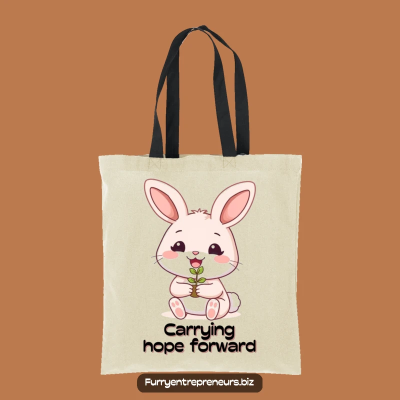 Funny Rabbit Gardener Tote Bag: Carry Your Plants with Joy