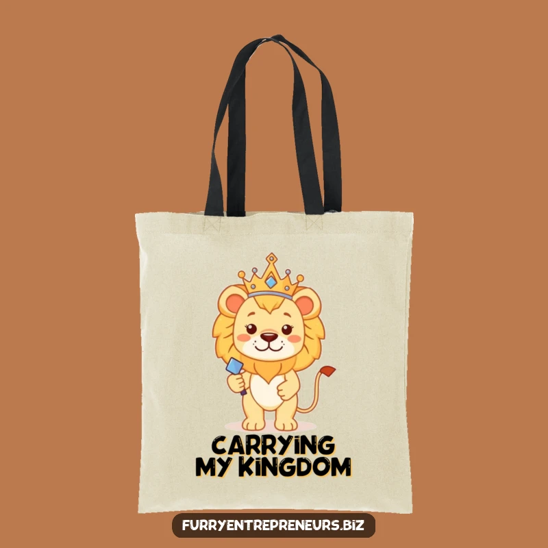 Funny Lion King Tote Bag - Majestic Royal Beast Carry-All