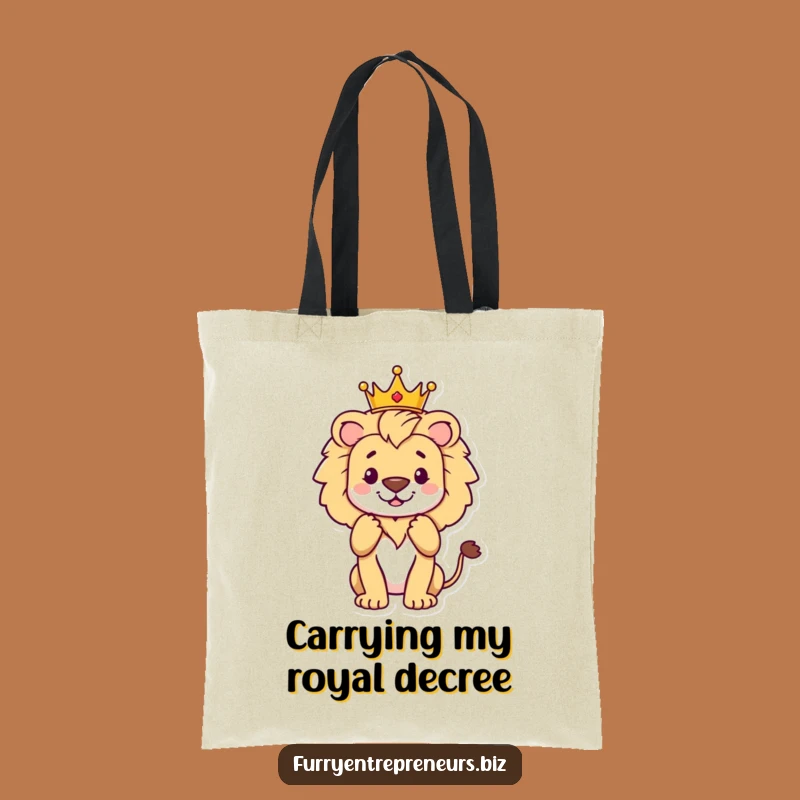 Funny Lion King of Applause Tote Bag: Carry Your Crown with Style!