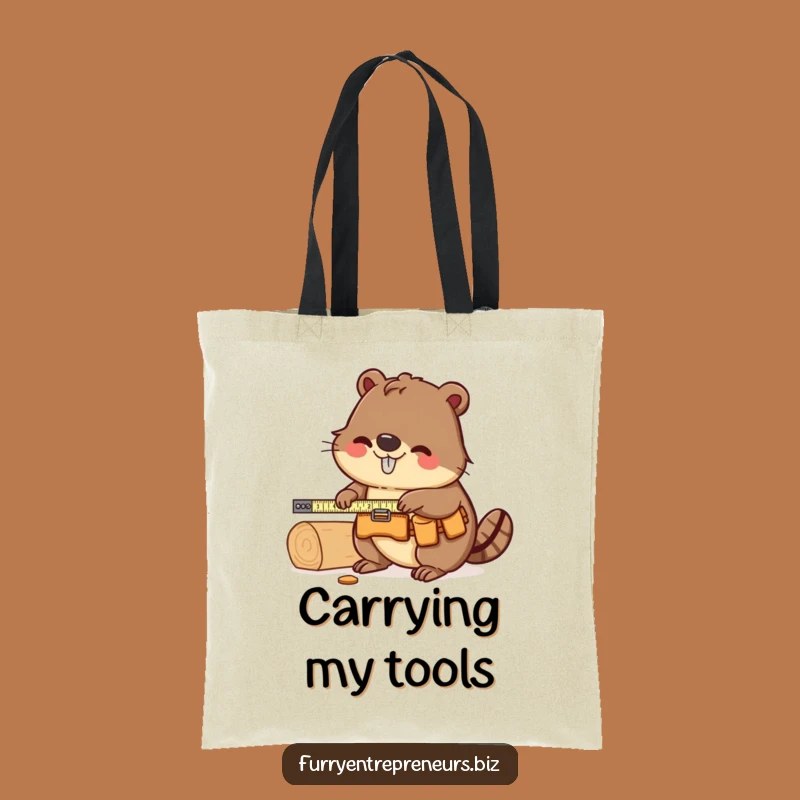 Funny Beaver Carpenter Tote Bag: Carry Your Tools With This Dedicated Woodworker, Great Funny Gift!
