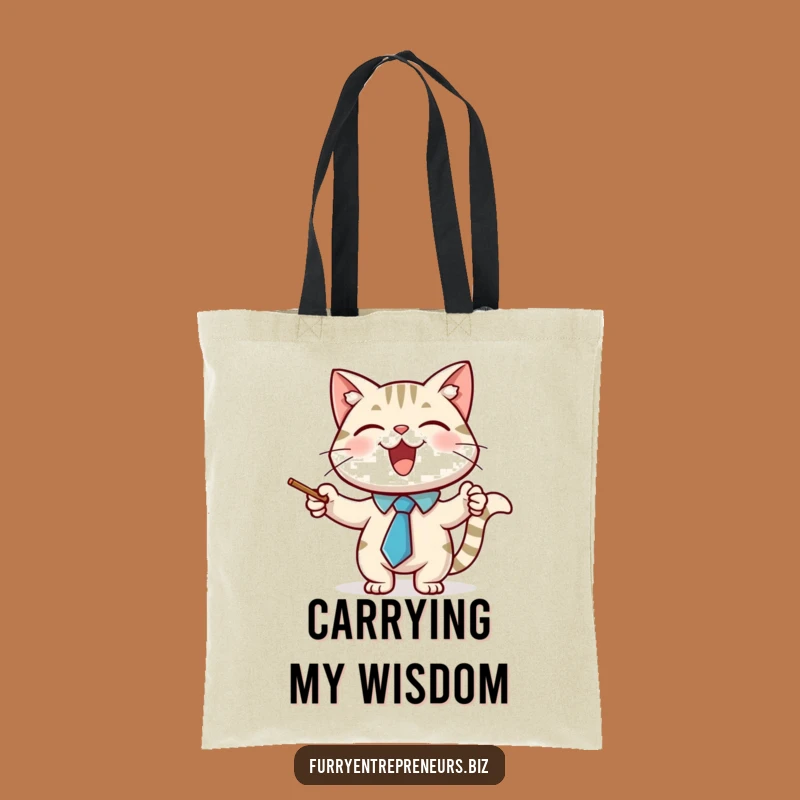 Funny Cat Professor Tote Bag: Carry Your Knowledge with Hilarious Style
