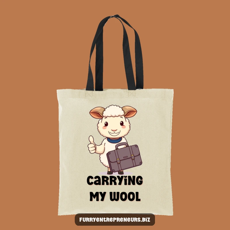 Funny Sheep Briefcase Thumbs Up Tote Bag: Carry Your Calm!