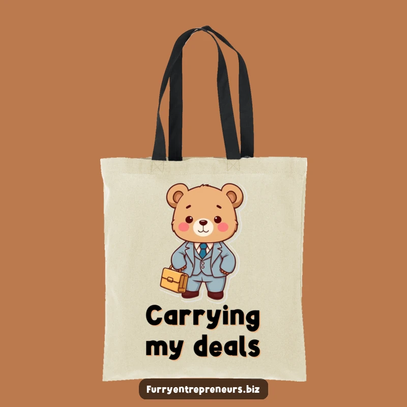 Funny Bear in Suit Tote Bag - Carry Your Business with Style