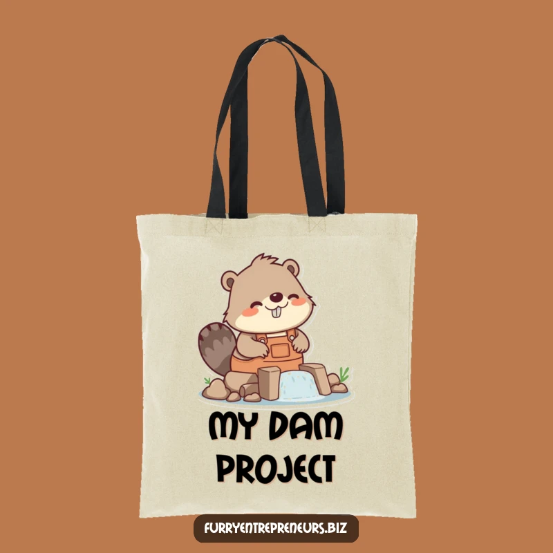 Funny Beaver Builder Dam Tote Bag - Carry Your Tools & Laughs