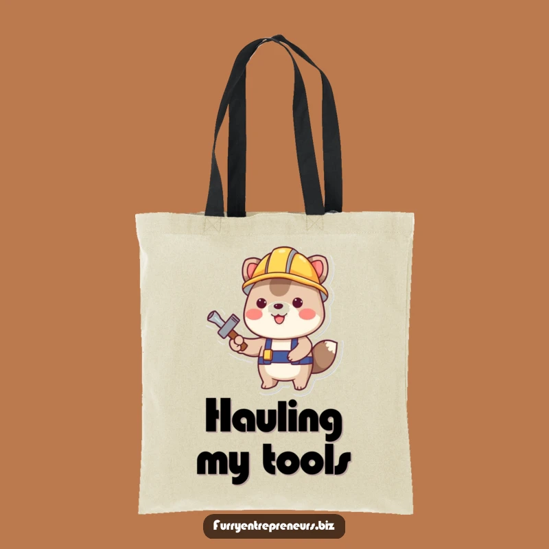 Funny Construction Animal Tote Bag: Carry Your Tools, A Handy Funny Gift