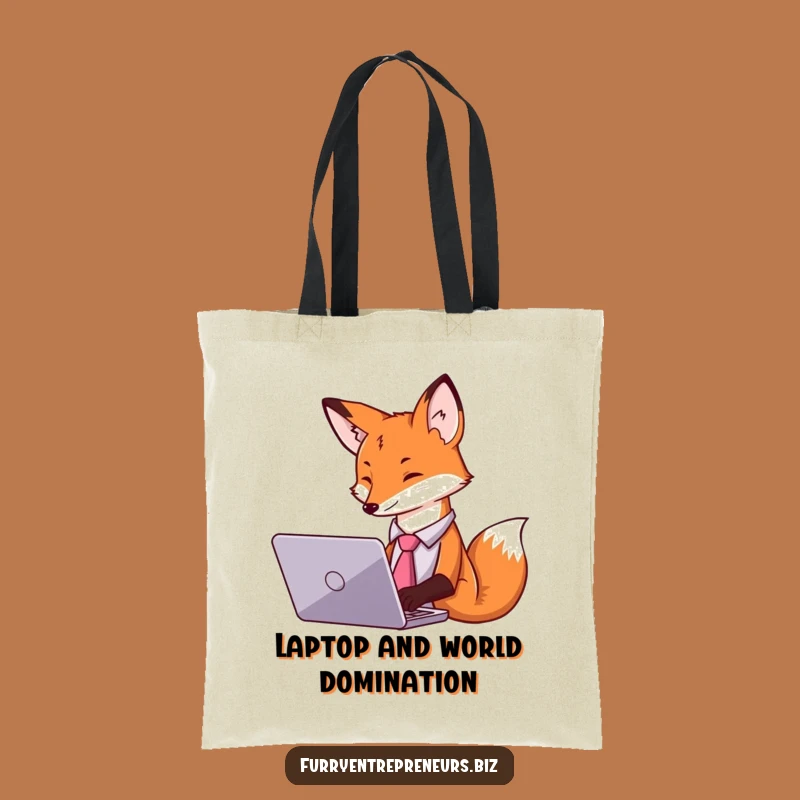 Funny Fox Tie Laptop Tote Bag - Stylish & Practical Business Accessory