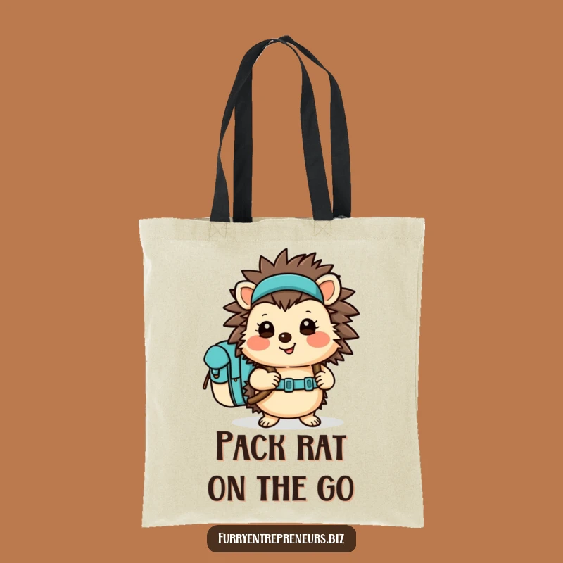 Funny Hedgehog Tote Bag - Hiking Backpack Character Carry-All Gift