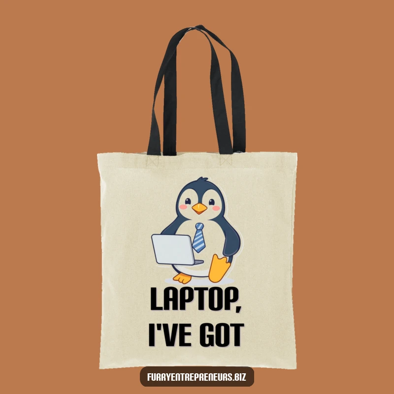 Funny Penguin Tie Tote Bag: Carry Your Essentials with Professional Penguin Flair
