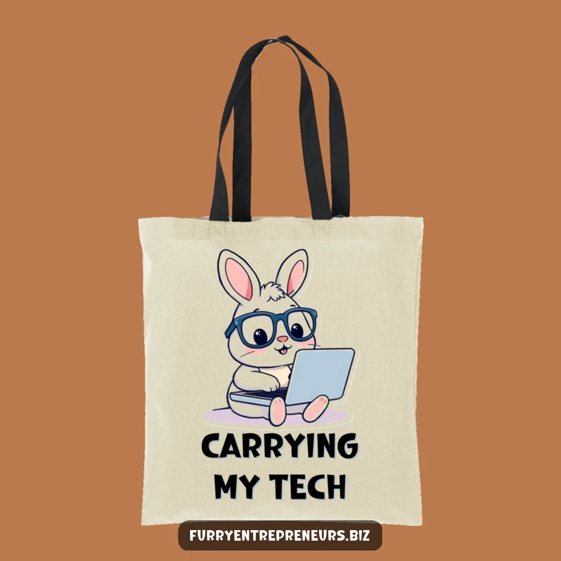Funny Rabbit with Glasses Tote Bag - Carry Your Ideas in Style