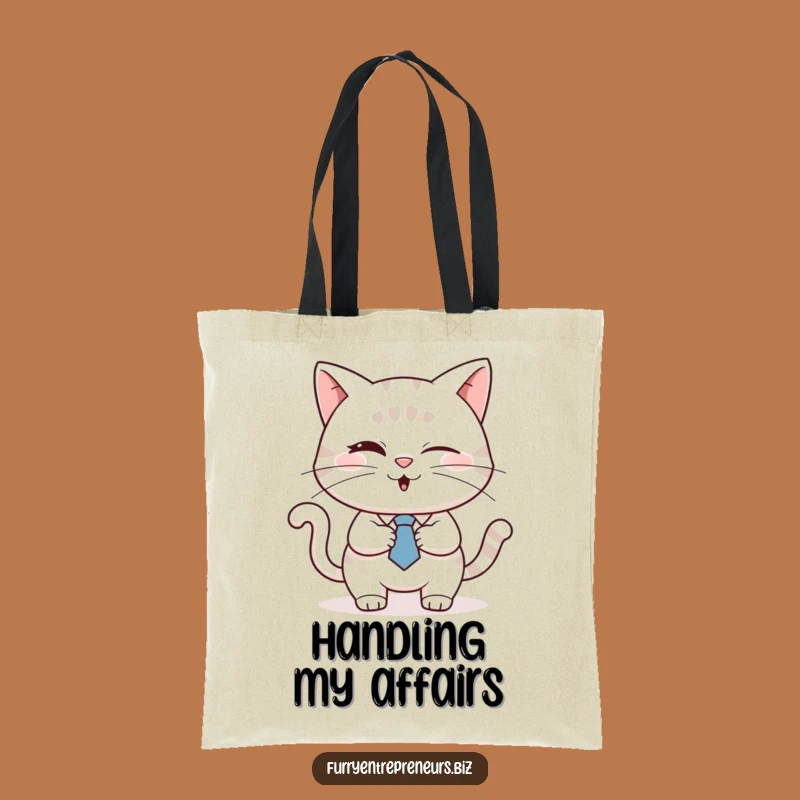 Funny Business Cat Tote Bag: Dapper Feline Carryall, Excellent Funny Gift!