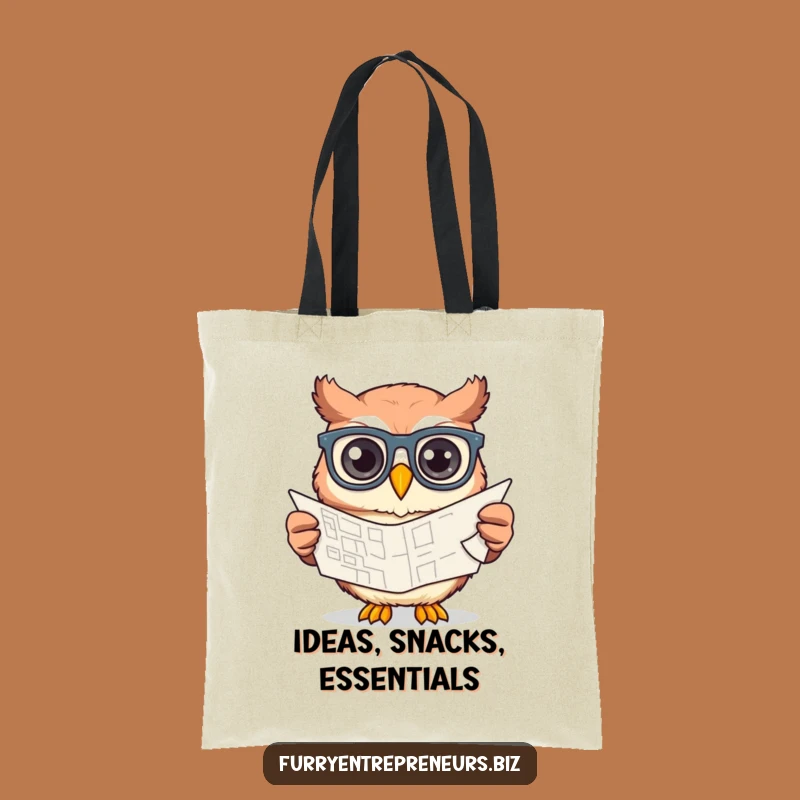 Funny Owl Blueprint Tote Bag - Carry Your Creative Designs Anywhere