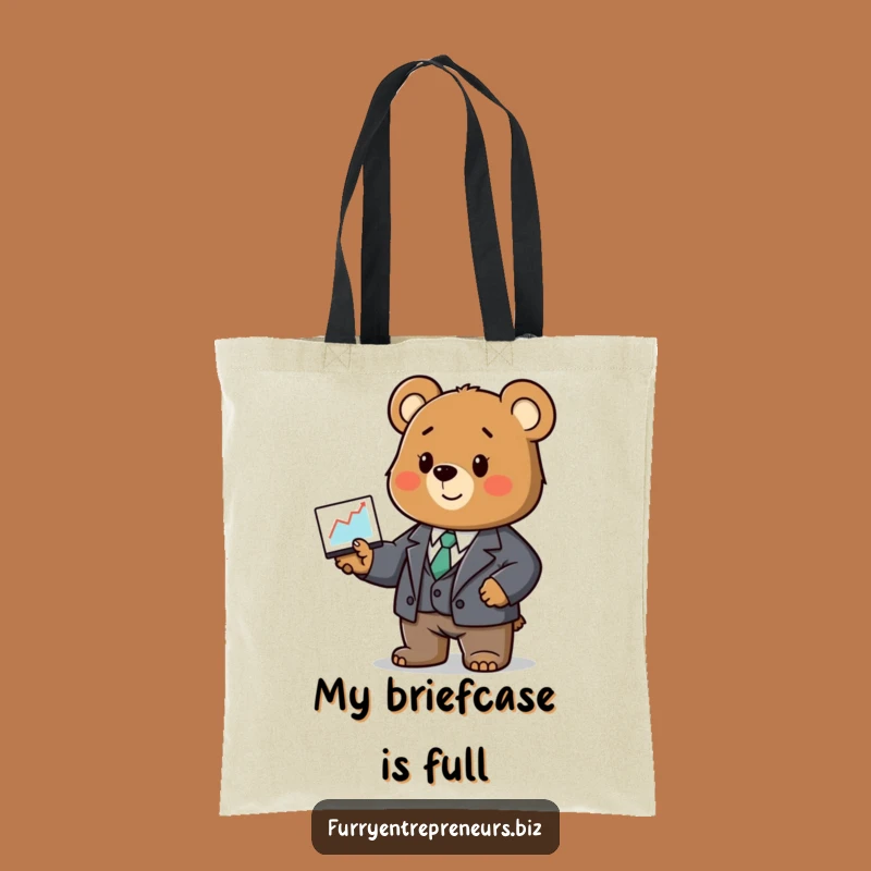 Funny Bear Business Graph Tote Bag: Carry Your Success with Humor!