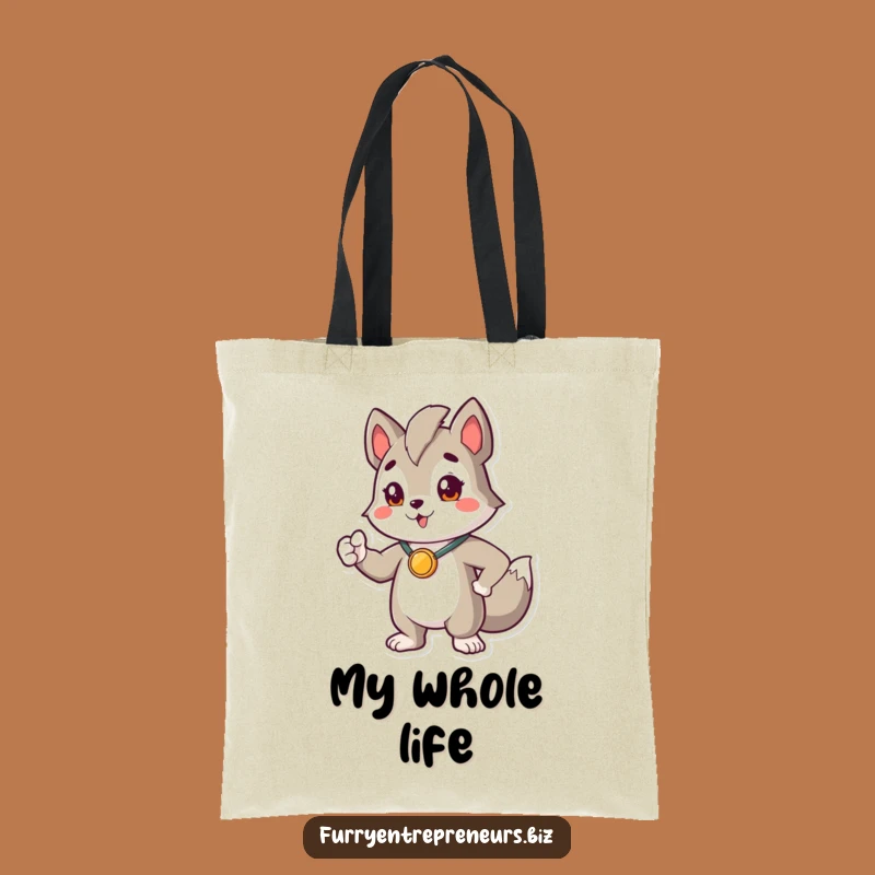 Funny Hero Animal Tote Bag: Proud Medal Character Shopping Gift